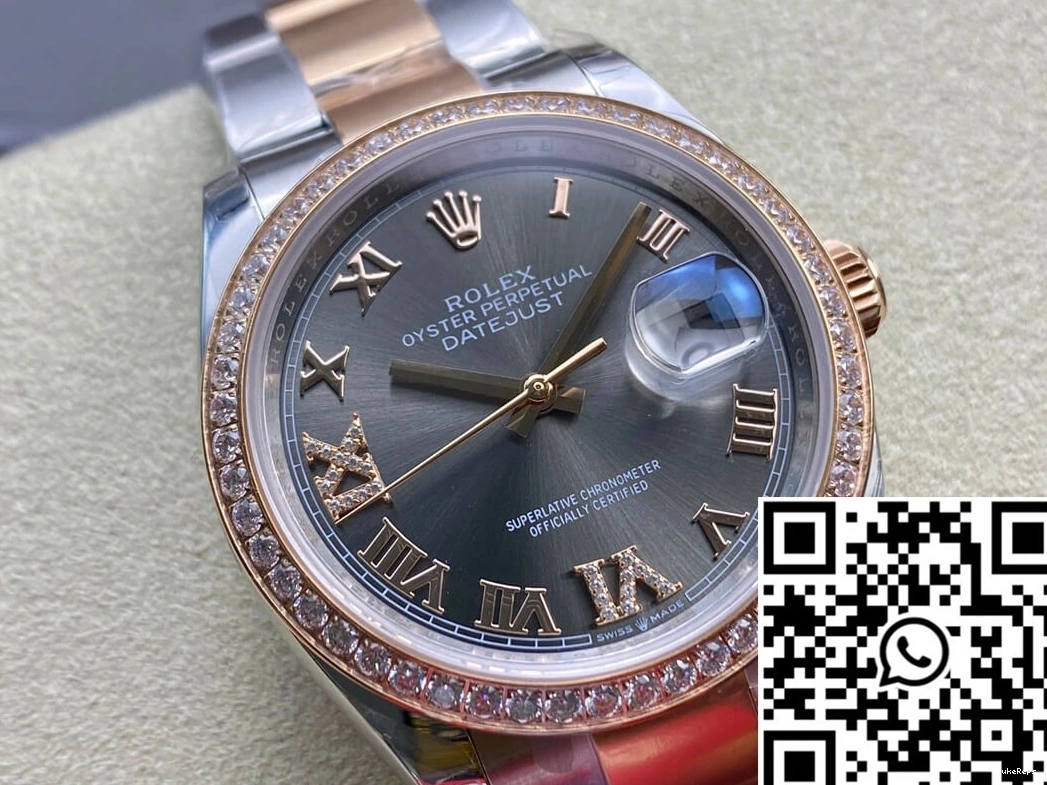 Diamond-set Rolex Factory Datejust M126281RBR-0012 EW Bezel 1205